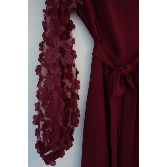 Velvet Flower Sleeve Dress Size Medium - Picture 2 of 5